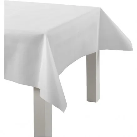 Tischdecke aus imitiertem Stoff, weiss, B: 125 cm, 70 g, 10 m/ 1 Rolle.
