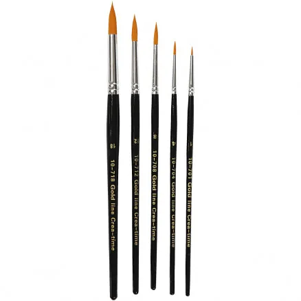 Gold Line Pinsel, Nr. 1-18, B: 2-7 mm, rund, 5 Stk.