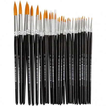 Gold Line Pinsel, L: 17–21,5 cm, B: 1–7 mm, rund, 36 Stk./1 Pkg.