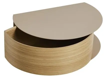 Woud Wallie Wandregal Grau Beige/Eiche