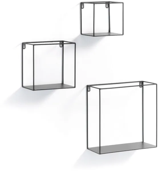 Nils, Wandregal, schwarz, H30x30x12 cm