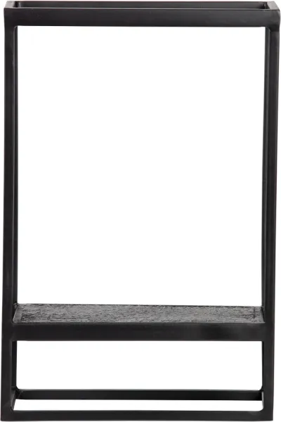 Febe, Wandregal, schwarz, H60x20x40 cm, Metall